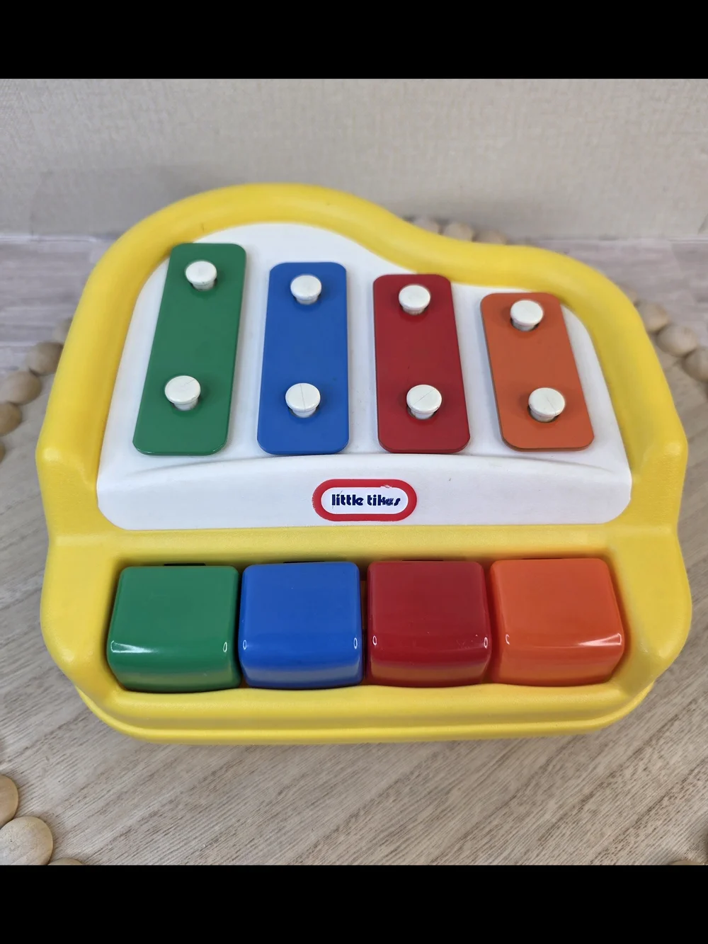 Little Tikes Yellow Push Piano with Multicolor Keys